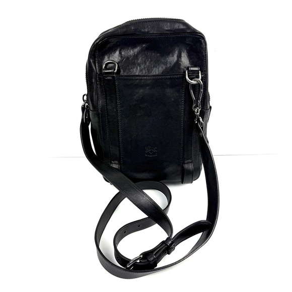 IL Bisonte Other - IL Bisonte‎ Crossbody Saddle Bag Black Italian Leather Handbag Purse Made Italy